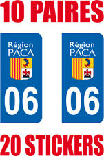 20 STICKERS AUTOCOLLANT DEPARTEMENT 06 PLAQUE IMMATRICULATION