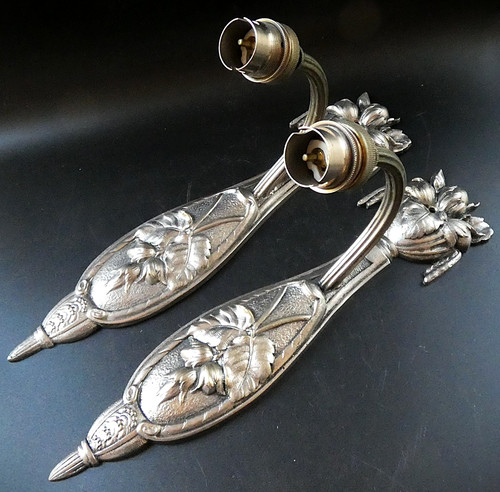 Appliques art déco bronze - appliques,