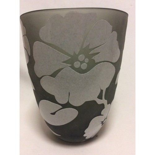Vase verre givré dégagé - , à