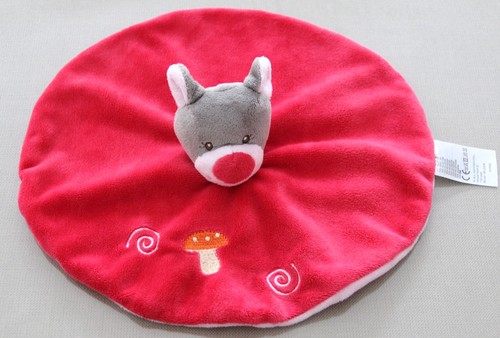 Doudou plat souris - plat, rose