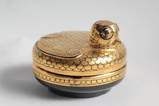 Boîte laque noir dorée Oiseau Birmanie (69807)