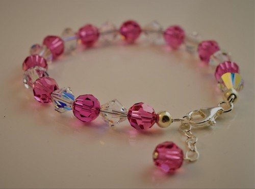 Pink color bracelet made - pink, w/