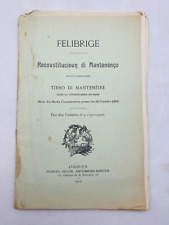 Felibrige Recoustitucioun di Mantenenço Tiero di Mantenèire /1912