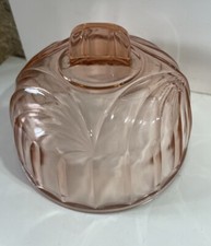 Cloche Ancienne en verre Bullé rose Style Art Deco Idéal Fromage Gâteaux Table