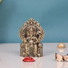 Statue Figurine Du Seigneur Ganesh Ganesha Assis Sur Singhasana Ganpati