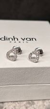 Boucles d oreilles  Menottes Dinh Van or  Blanc 18 carats pavées diamants