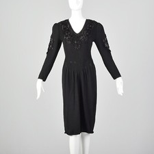 1980s black knit - xs,
