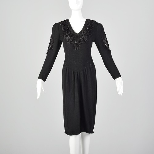 1980s black knit - 1980s,