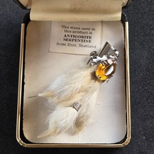 Épingle de kilt écossaise à griffes de tétras. Décoration pierre 1950