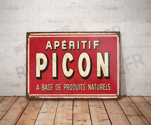 Plaque métal vintage picon - métal,