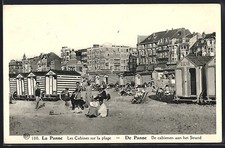 CPA La Panne, Les Cabines sur