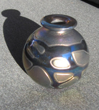 Vase globulaire verre irisé
