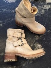 Magnifique Bottes Lézard Beige Free Lance 37 Tbe Authentique 