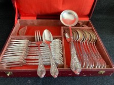 Ménagère BOULENGER Art Nouveau CHARDONS 25 pièces en métal argenté en coffret