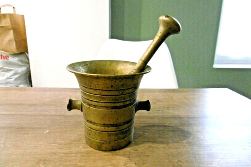 Ancien mortier bronze avec - ancien, en