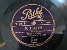 Shellac, 10", 78 RPM.  Suzy Solidor – Grand vent / Je t'espère