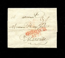 Spain Prephilately 1766 Cadiz to Marseille France. Large RED ' ANDALUCIA/ALTA '