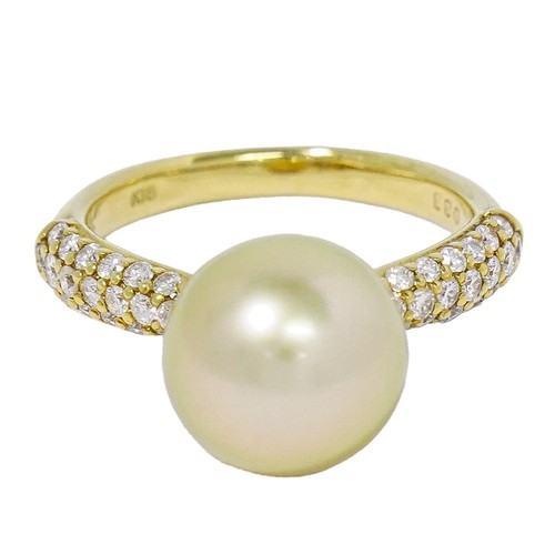 Bague perle mm diamant - perle,