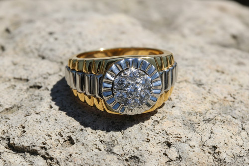 Bague chevalière ronde - , en
