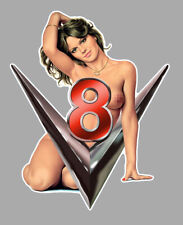PINUP V8 USA BIG BLOCK HOT ROD NUE SEXY EROTIQUE 45 cm STICKER AUTO PA090