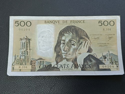 Billet 500 francs pascal - de,