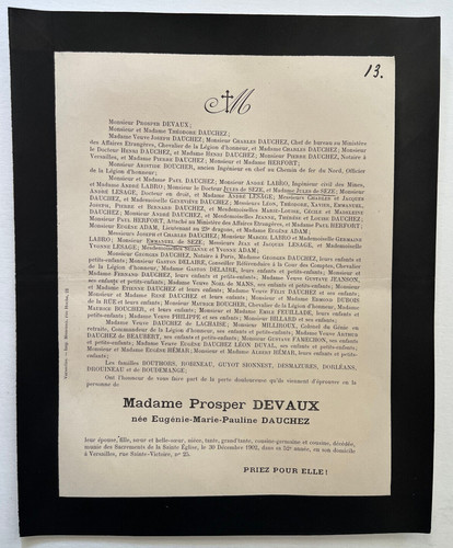 Prosper devaux dauchez faire - dauchez,