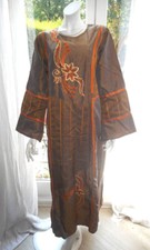 robe caftan neuf Femme Mariage Cérémonie marron fleurs dorées broderies t 44 46