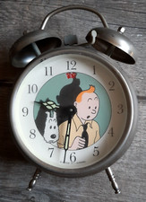 Hergé & Tintin- Ancien réveil a cloches, Tintin, Amérique, fonctionne  - 1993