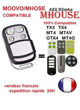 TÉLÉCOMMANDE compatible MOOVO  MT4 MT4V MT4G MHOUSE TX3 TX4 GTX4  433,92Mhz