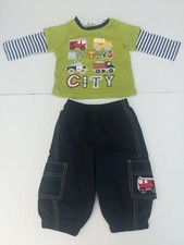 Lot 6 mois motif Pompier taxi truck sherif Ensemble de Vêtements Garçon été 6m 