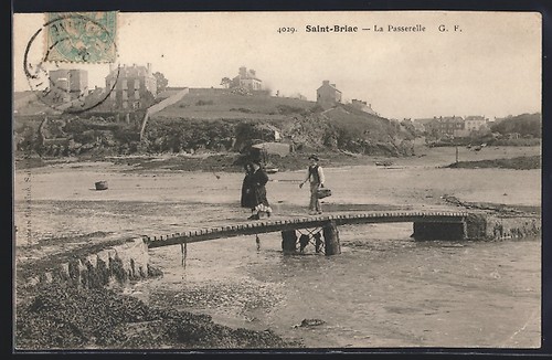 Cpa saint briac passerelle - la,