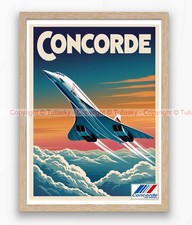 Affiche Vintage Air France Concorde ✈️ New York – Vol AF002 CDG ➝ JFK