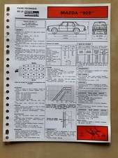 FICHE TECHNIQUE AUTOMOBILE MAZDA 929