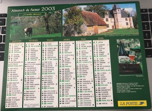 Calendrier almanach facteur - calendrier,