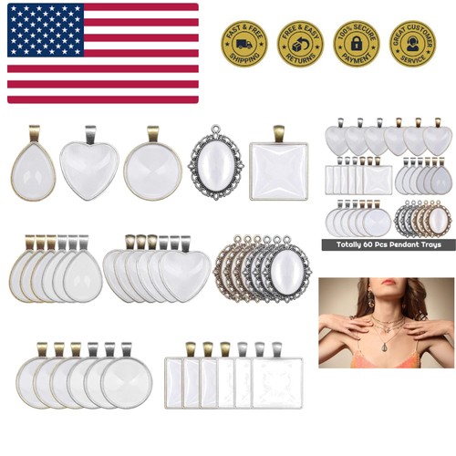 60pcs pendant trays - 60pcs, bezel