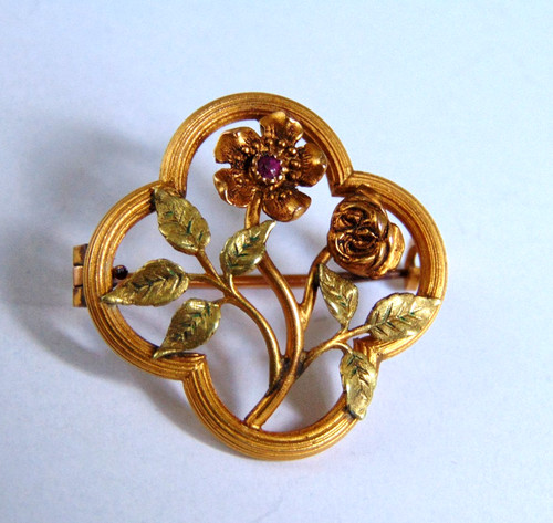 Broche fleur art nouveau - fleur,