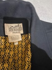 Hermes veste longue 100%laine noire