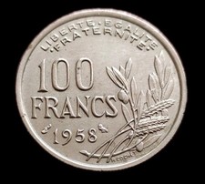FRANCE 100 francs Cochet 1958 Chouette 