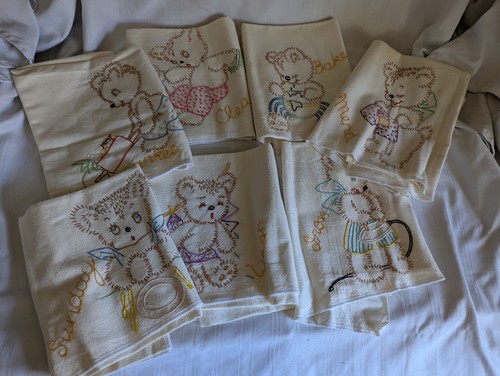 Embroidered tea towel - of, 7