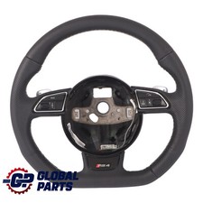 Volant Audi RS4 B8 NOUVEAU Volant Direction Cuir Noir Fond Plat