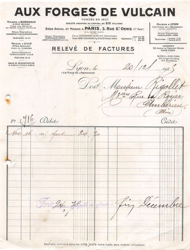 1925 aux forges vulcain - 1925, de