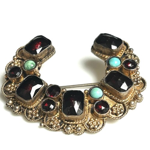 Ancien broche grenats - broche,