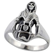 Bague De Motard En Argent