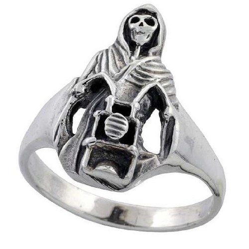 Bague motard argent - bague, en