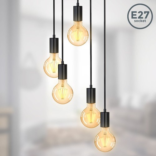 Suspension vintage e27 noir - suspension,