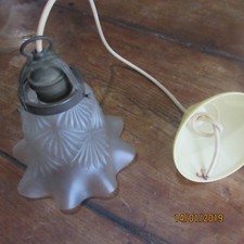 Applique Tulipe ancienne Pâte de verre  Suspension lustre