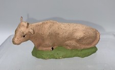 Santon creche DEVINEAU le bœuf  couché 9,5 cm de long  Taille 3 ou 4.