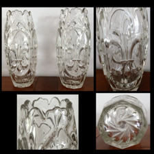 PAIRE de VASES VERRE FLEUR DE