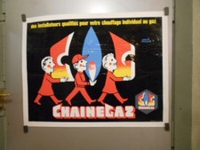 AUTHENTIQUE AFFICHE ORIGINALE - CHAINE GAZ PAR HERVE MORVAN
