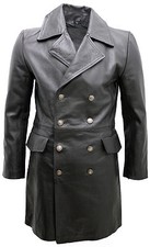 Manteau En Cuir Noir Long